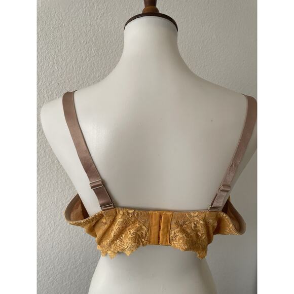 Third Love Bra Lingerie 24/7 Lace Balconette Intimates Yellow Tan - Picture 8 of 12